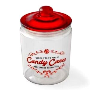 Bullseye candy cane glass jar